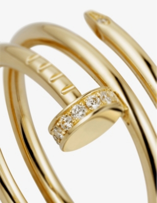 CARTIER: Juste un Clou 18ct yellow-gold and 0.08ct brilliant-cut diamond ring