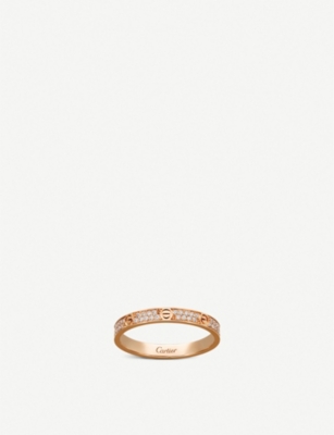 CARTIER - LOVE 18ct pink-gold and diamond ring | Selfridges.com