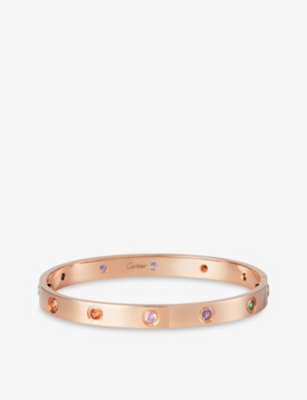 cartier love bracelet pink gold sapphires garnets amethysts