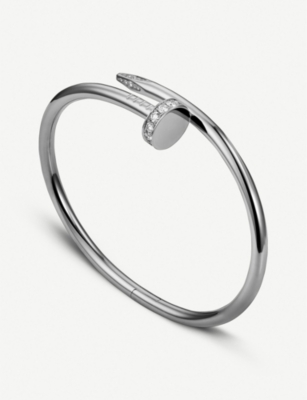 white gold cartier juste un clou bangle