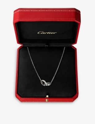 CARTIER: LOVE 18ct white-gold and 18 0.22ct diamonds necklace