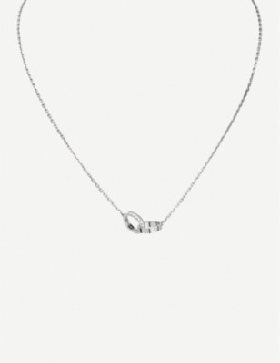 LOVE 18ct white-gold and 18 0.22ct diamonds necklace