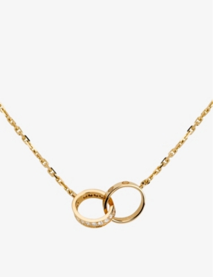 LOVE 18ct yellow-gold and 18 0.22ct diamonds necklace