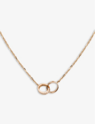Cartier Womens Gold Love 18ct Rose-gold And 0.22ct Diamond Necklace In Rose Gold-tone