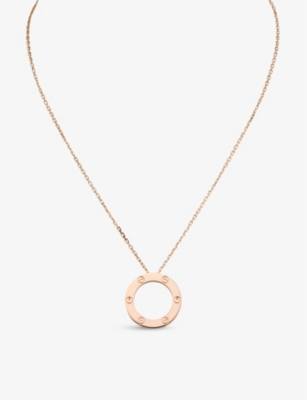Cartier Womens Gold Love 18ct Rose-gold Necklace