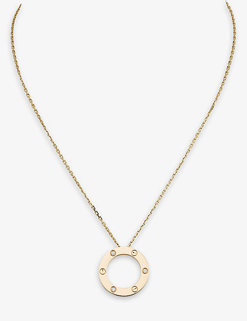 CARTIER: LOVE 18ct yellow-gold and 0.07ct diamond necklace