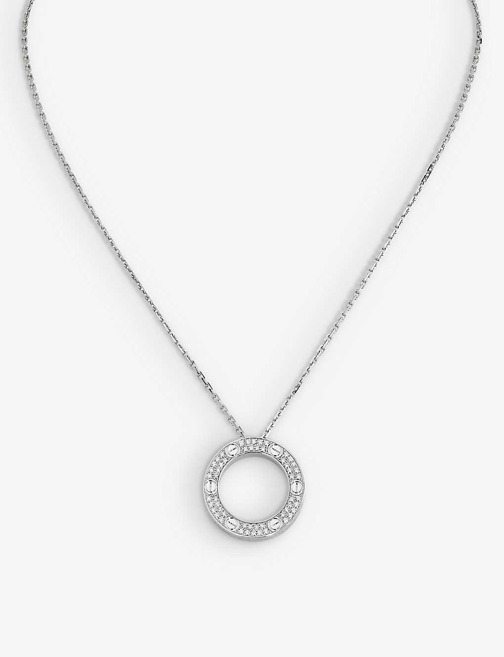 Cartier Womens White Love 18ct White-gold And 0.34ct Diamond Necklace