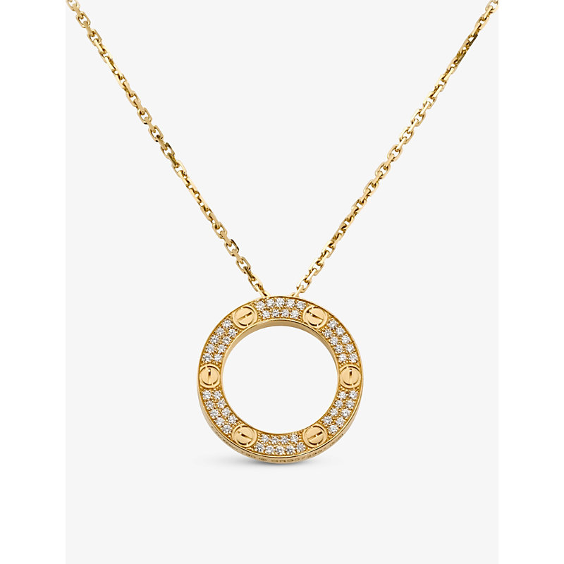Shop Cartier Womens Yellow Love 18ct Yellow-gold And 0.34ct Diamond Necklace