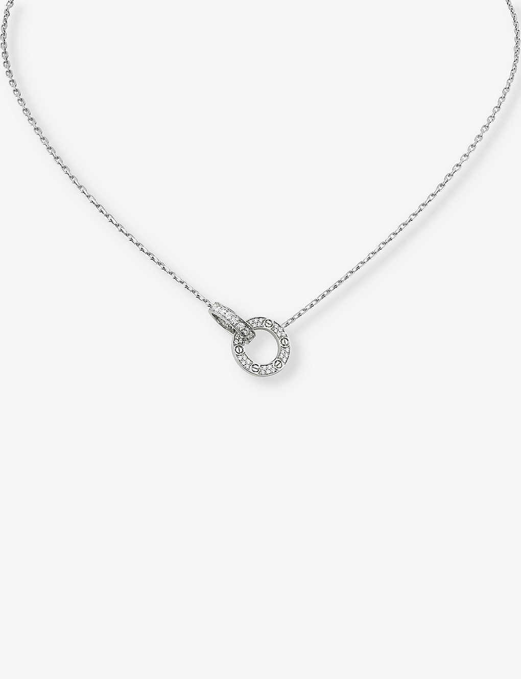 Cartier Womens White Love 18ct White-gold And 0.30ct Diamond Necklace