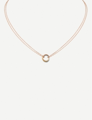 CARTIER Trinity 18ct rose yellow and white gold necklace