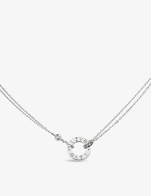 CARTIER: LOVE18ct white-gold and 0.03ct diamond necklace