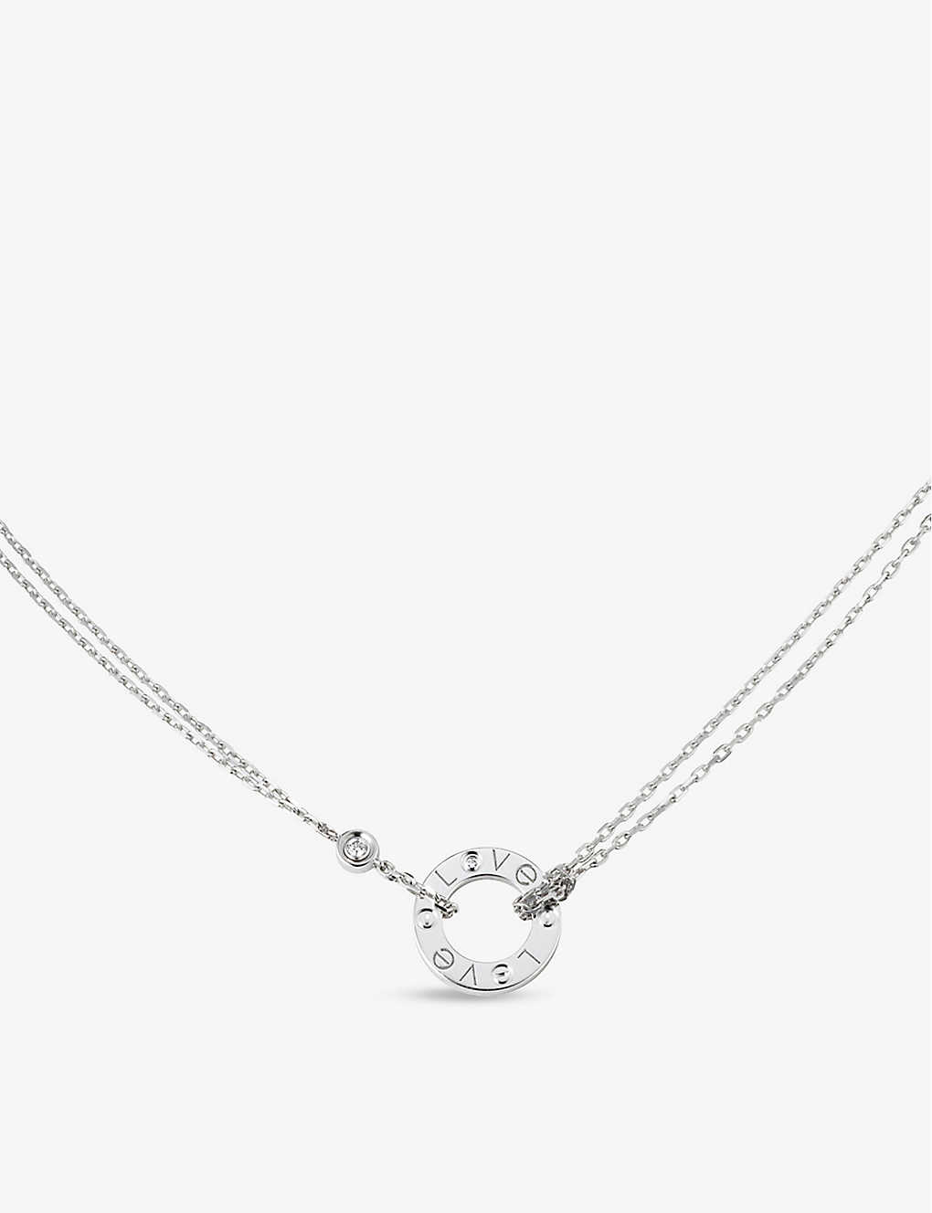 Cartier Womens Love18ct White-gold And 0.03ct Diamond Necklace