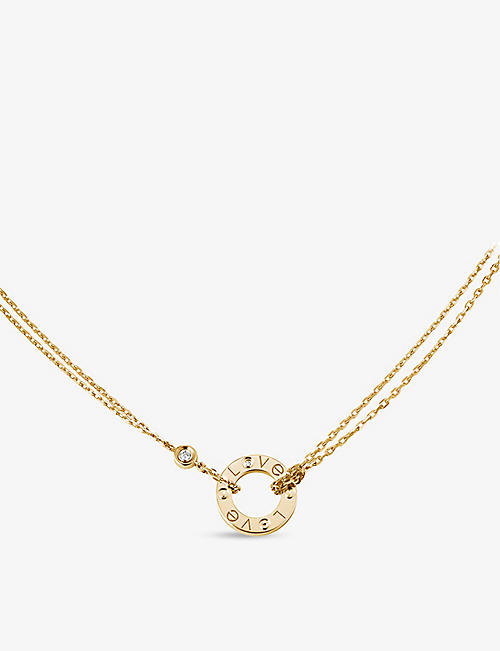 CARTIER: LOVE 18ct yellow-gold and 0.03ct diamond necklace