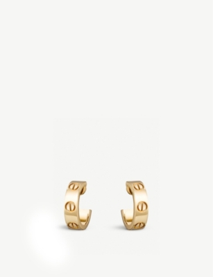 CARTIER - Love 18ct yellow-gold hoop earrings | Selfridges.com