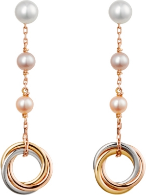 18ct pink-gold and pearl earrings 