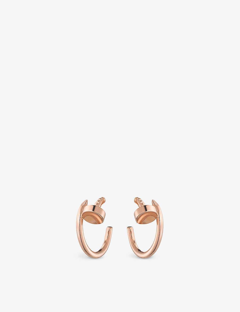 Cartier Womens Rose Juste Un Clou 18ct Rose-gold Earrings In Rose Gold