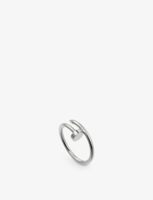 Shop Cartier Mens White Gold Juste Un Clou Small 18ct White-gold Ring