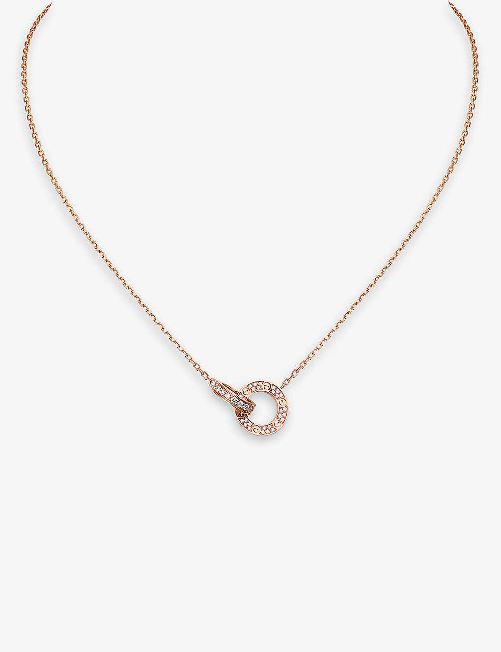 Cartier Womens Pink Love 18ct Rose-gold And Diamond Necklace In Rose Gold