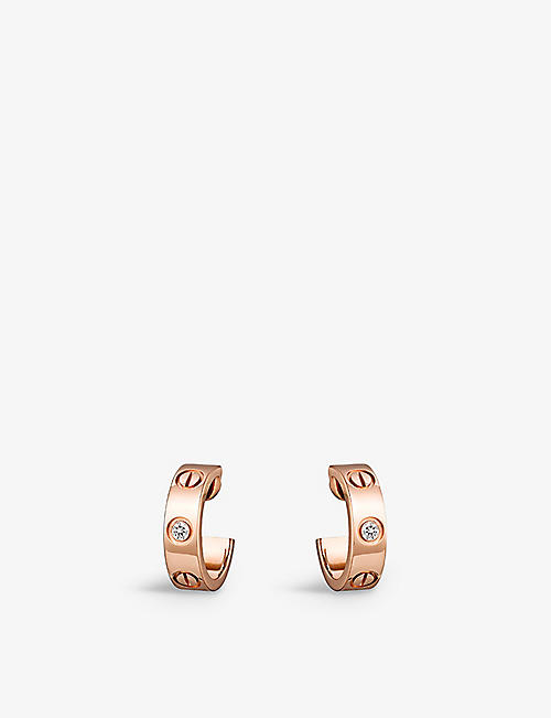 CARTIER: LOVE 18ct rose-gold and diamond earrings