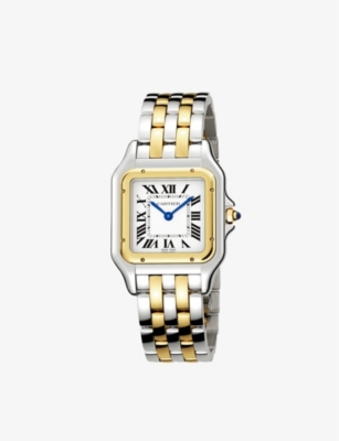 Shop Cartier Womens Yellow Gold Panthère De Medium 18ct Yellow-gold And Stainless Steel Watch