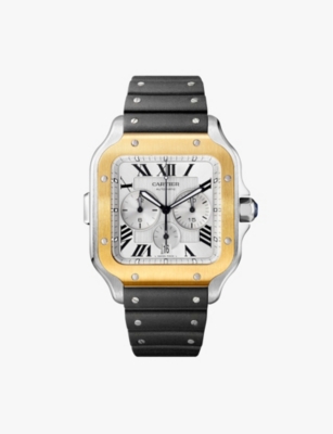 Cartier Crw2sa0008 Santos De  Stainless Steel Chronograph Watch In Gold
