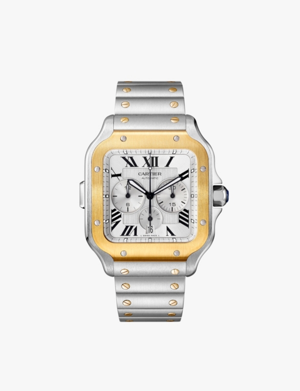 CRW2SA0008 Santos de Cartier stainless-steel chronograph watch