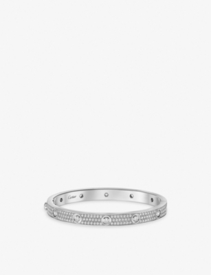 Cartier Love 18ct White-gold And Diamond Bracelet In Silver