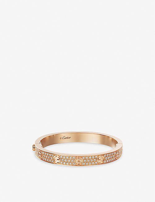 CARTIER: LOVE 18ct rose-gold and 204 diamonds paved bracelet