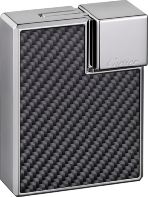 CARTIER Carbon motif square lighter Selfridges