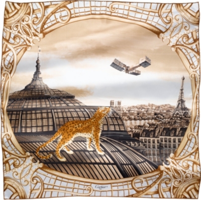 Cartier Odyssee De Cartier Motif Silk Scarf Selfridges Com