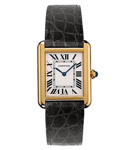 CARTIER - Tank Solo 18ct yellow-gold and steel small watch | Selfridges.com