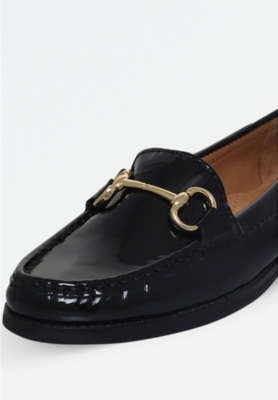 carvela black patent loafers