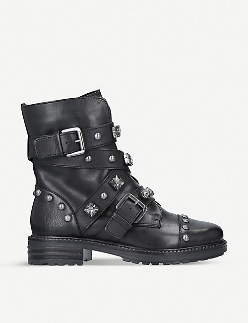 CARVELA: Sander leather stud embellished boots