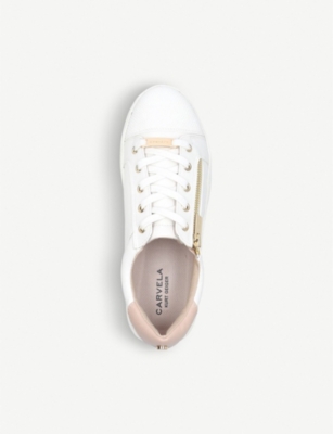 carvela light lace up trainers