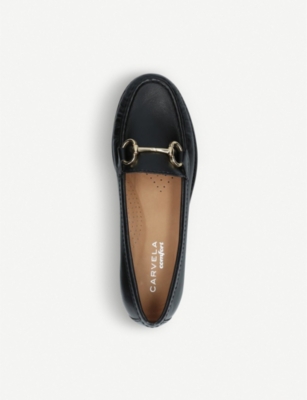 Carvela Comfort Click Leather Loafers In Blk/other