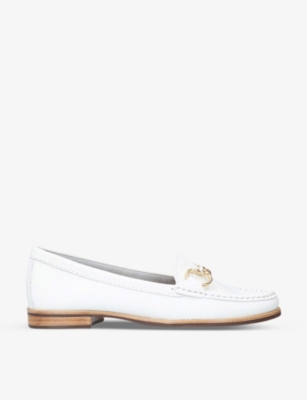 Carvela Comfort Click Leather Loafers In White