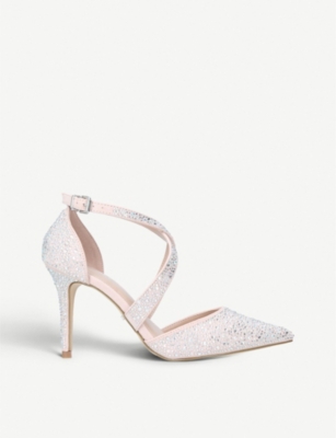 Carvela Kross Gemstone-embellished Suedette Sandals In Nude