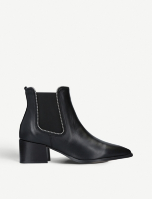 carvela leather flat chelsea boots