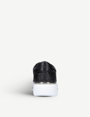 carvela black glitter trainers