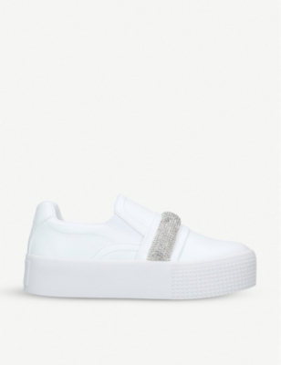 kurt geiger black slip on trainers