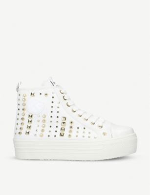 kurt geiger white platform trainers