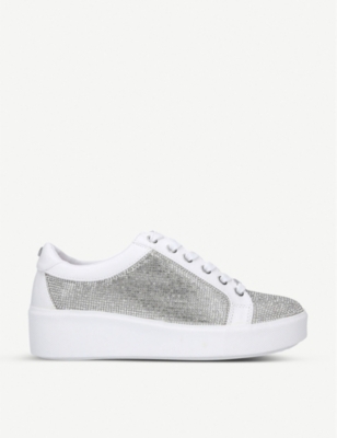 white carvela trainers