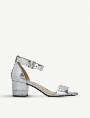 Portia Flex metallic-leather heeled 