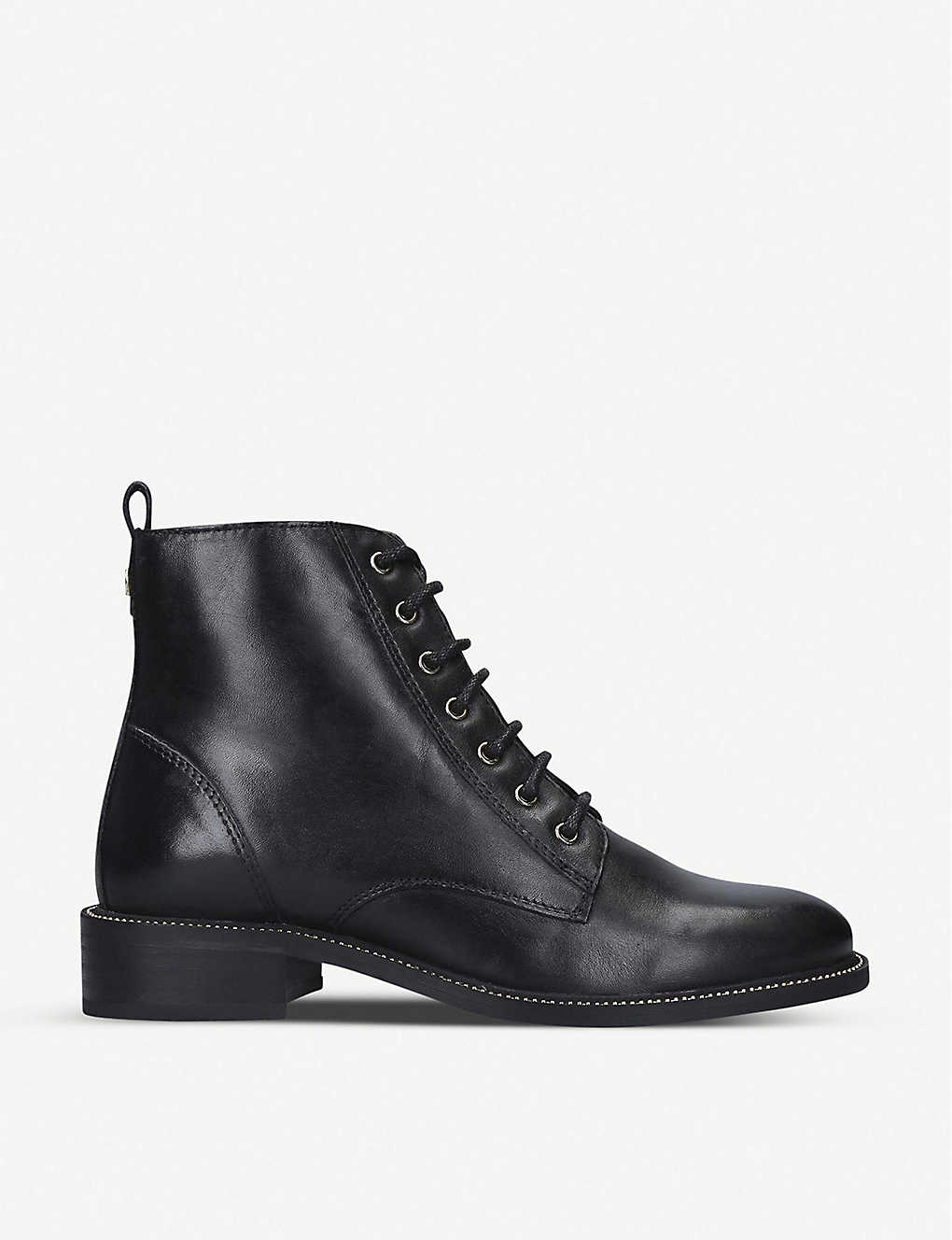 Carvela Spike Leather Ankle Boots In Black