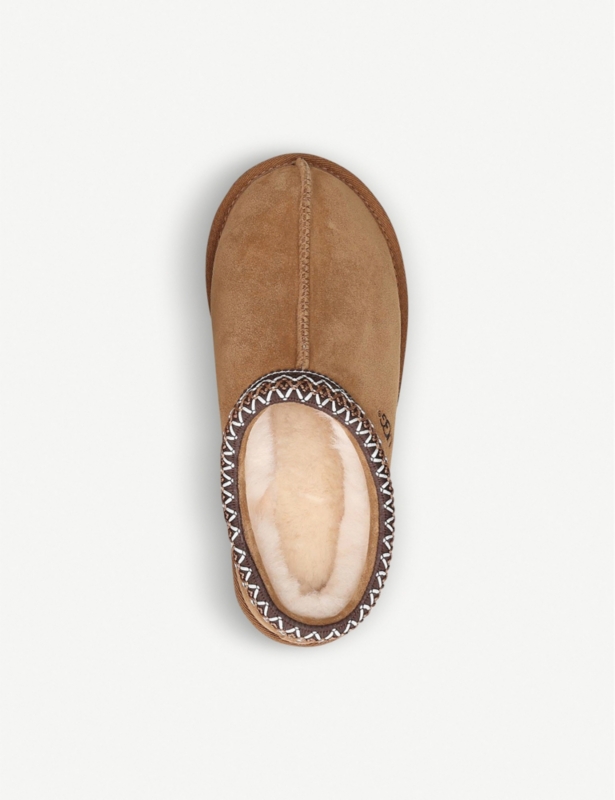 Tasman shearling-lined suede slippers