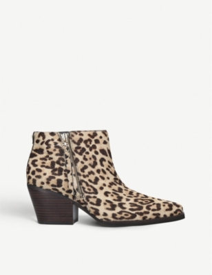 leopard print leather boots