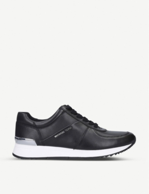Michael Michael Kors Allie Strider Leather Sneakers In Black