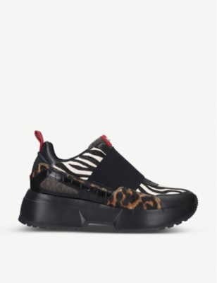 michael michael kors cosmo printed leather trainer