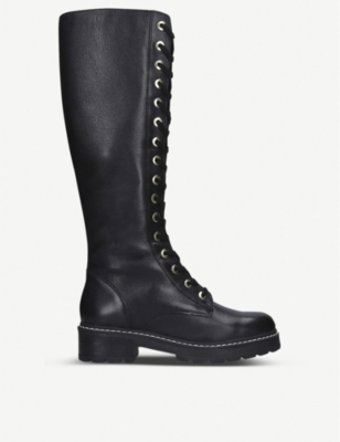 carvela black spike lace up boots