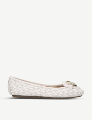 MICHAEL MICHAEL KORS Lillie logo-print leather ballet flats,854-10004-3973342869